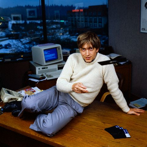 Bill Gates Tossing Floppy Disk