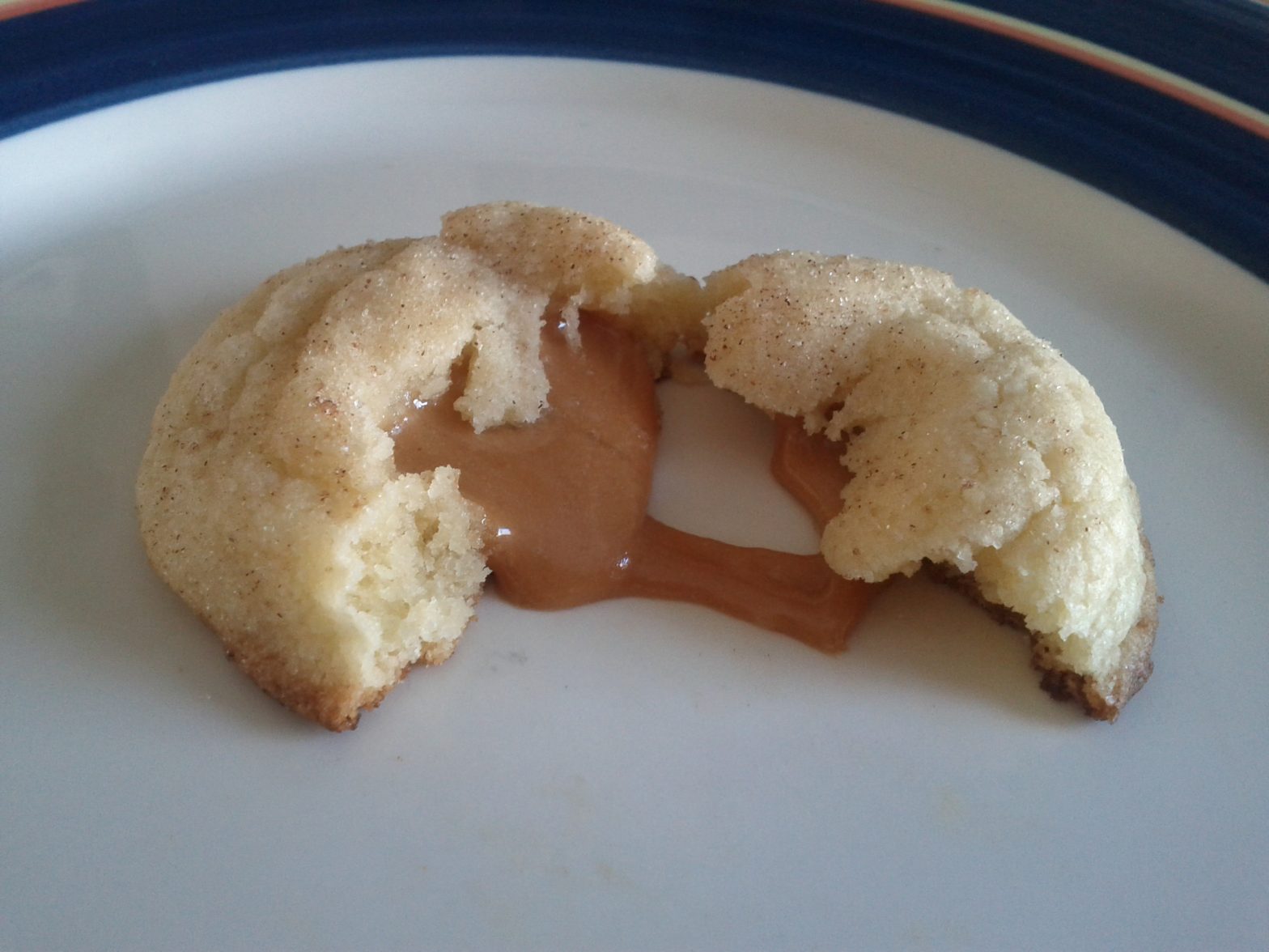 Caramel Filled Snickerdoodle Cookies